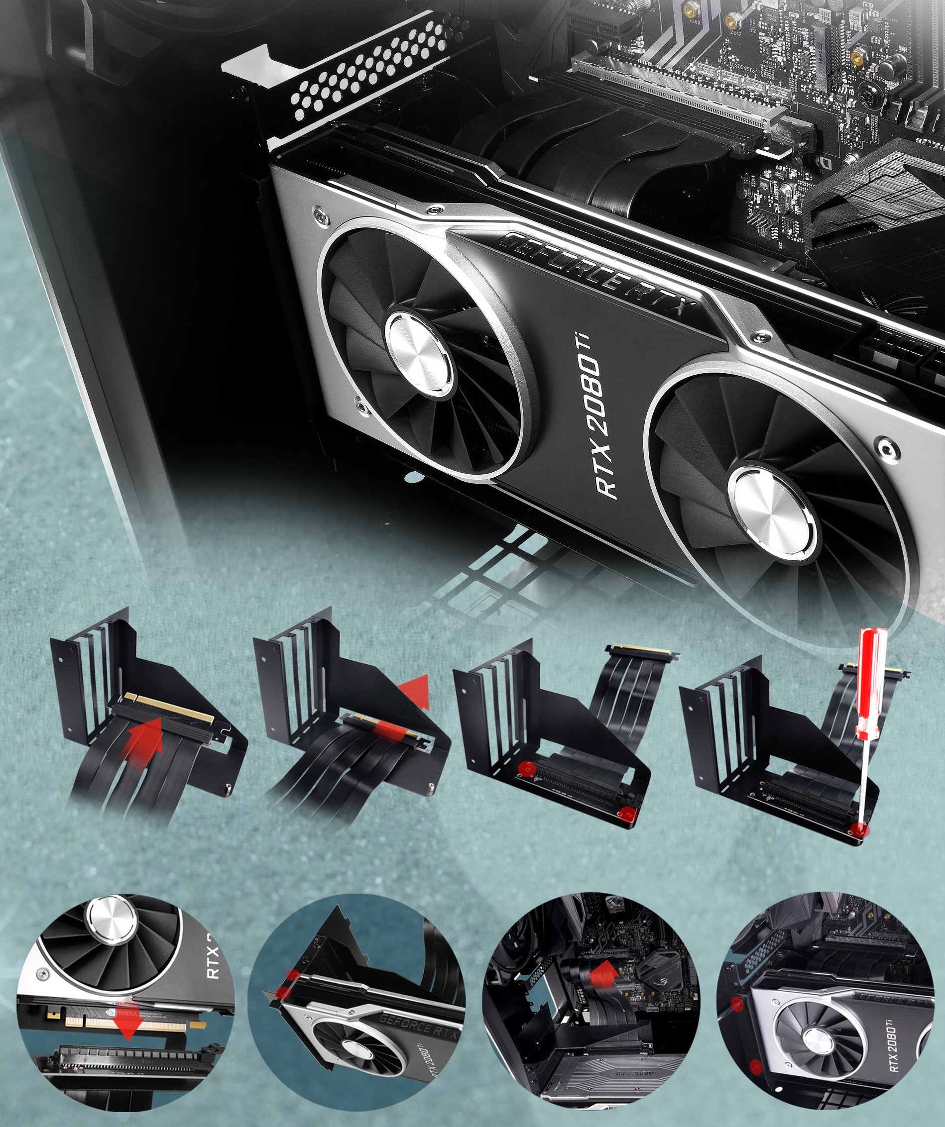 ライザーカード＆ブラケットのセット製品「InWin PCI-E Riser
